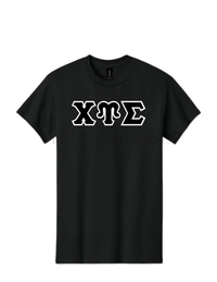 Chi Upsilon Sigma Letters- Black T-Shirt