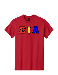 Sigma Iota Alpha Letters- Red T-Shirt