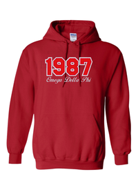 Omega Delta Phi 1987- Red Hoodie