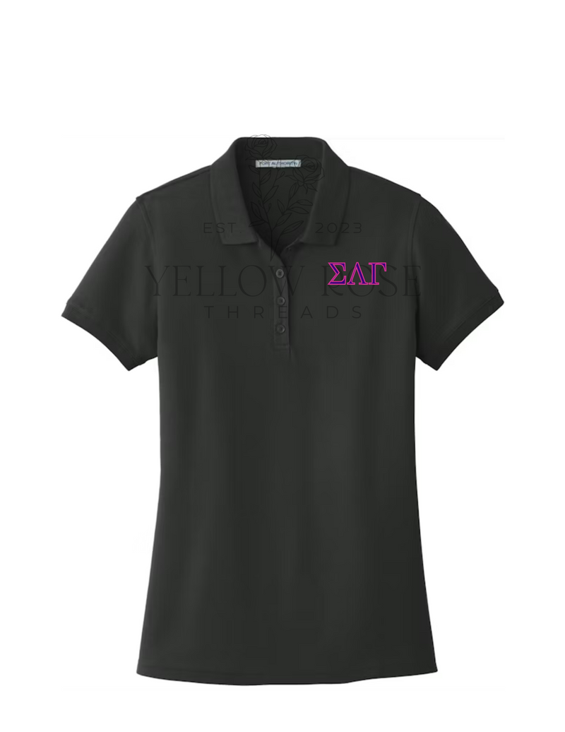 Sigma Lambda Gamma Pique Polo- Letters