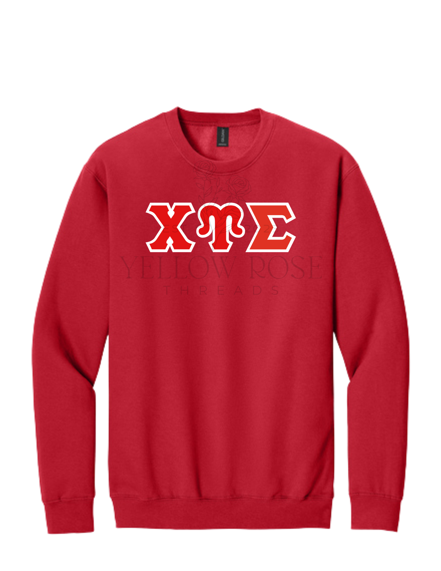 Chi Upsilon Sigma Letters- Red Sweatshirt