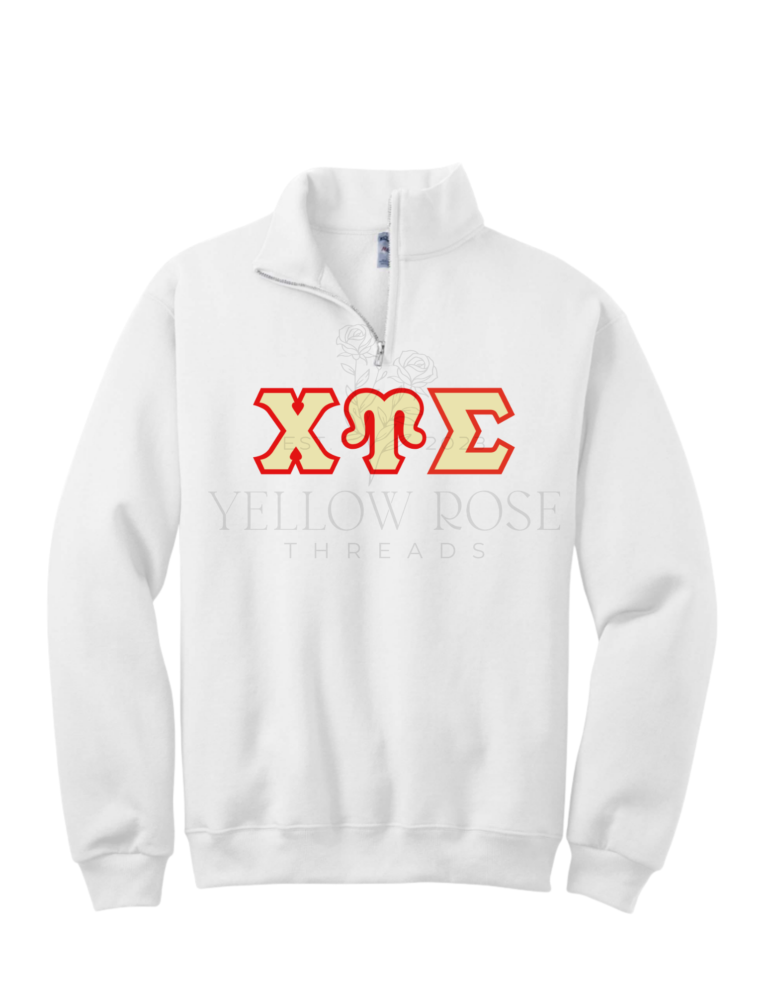 Chi Upsilon Sigma Letters-White Quarterzip