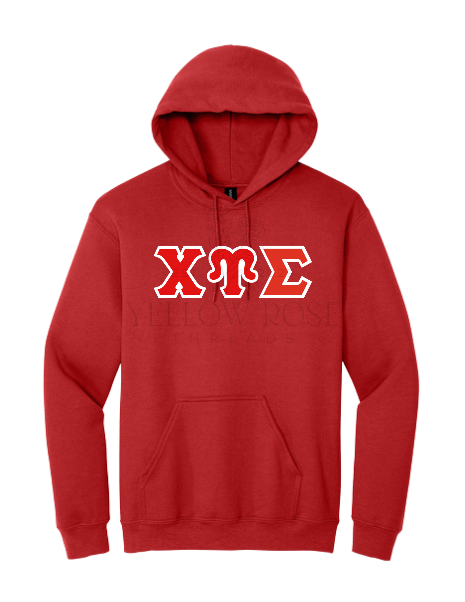 Chi Upsilon Sigma Letters- Red Hoodie