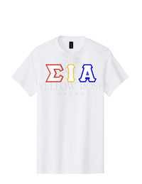 Sigma Iota Alpha Letters- White T-Shirt