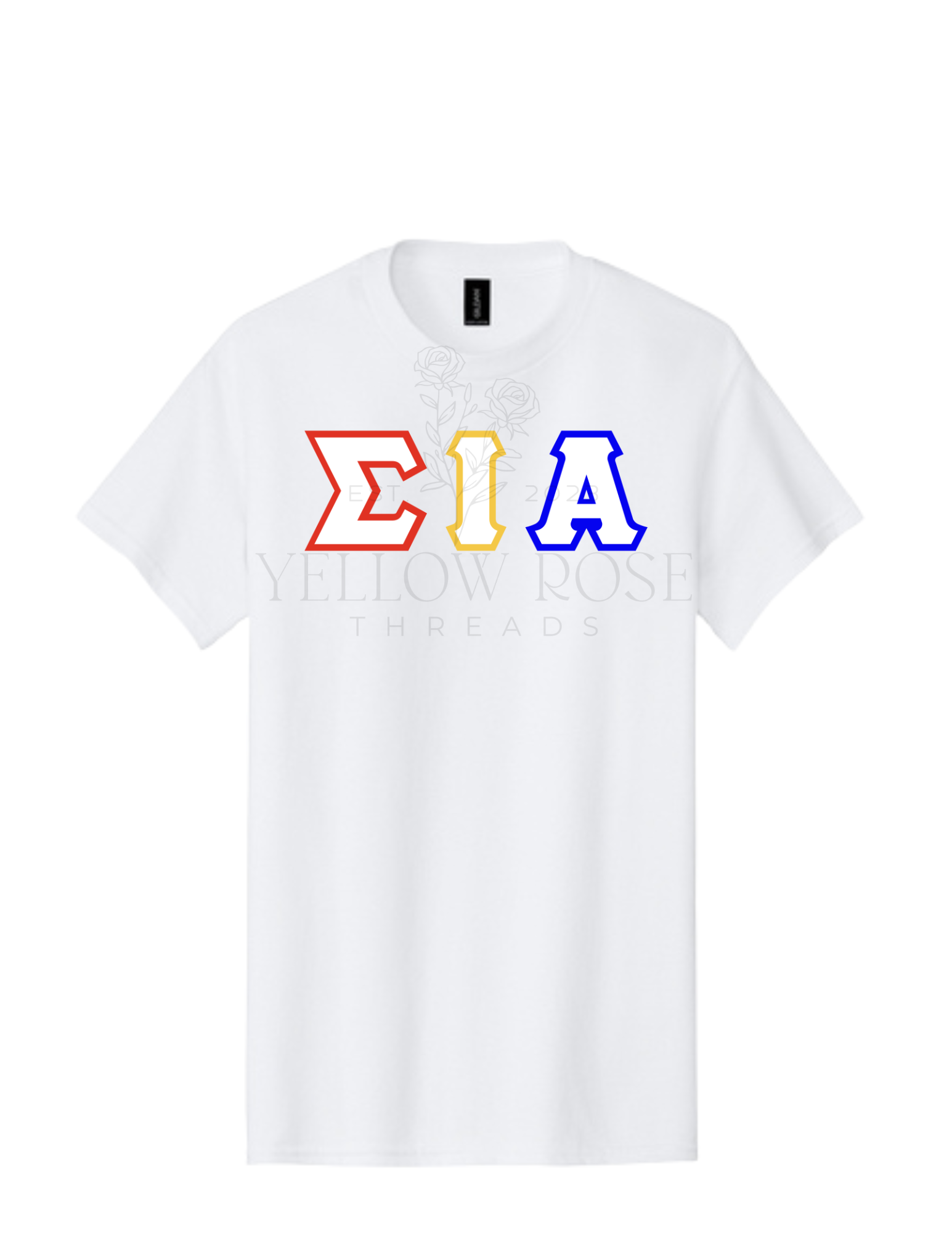 Sigma Iota Alpha Letters- White T-Shirt
