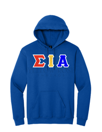 Sigma Iota Alpha Letters- Blue Hoodie