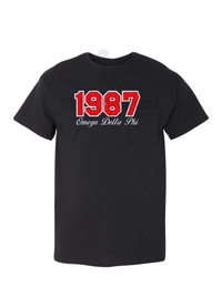 Omega Delta Phi 1987 Black T-Shirt