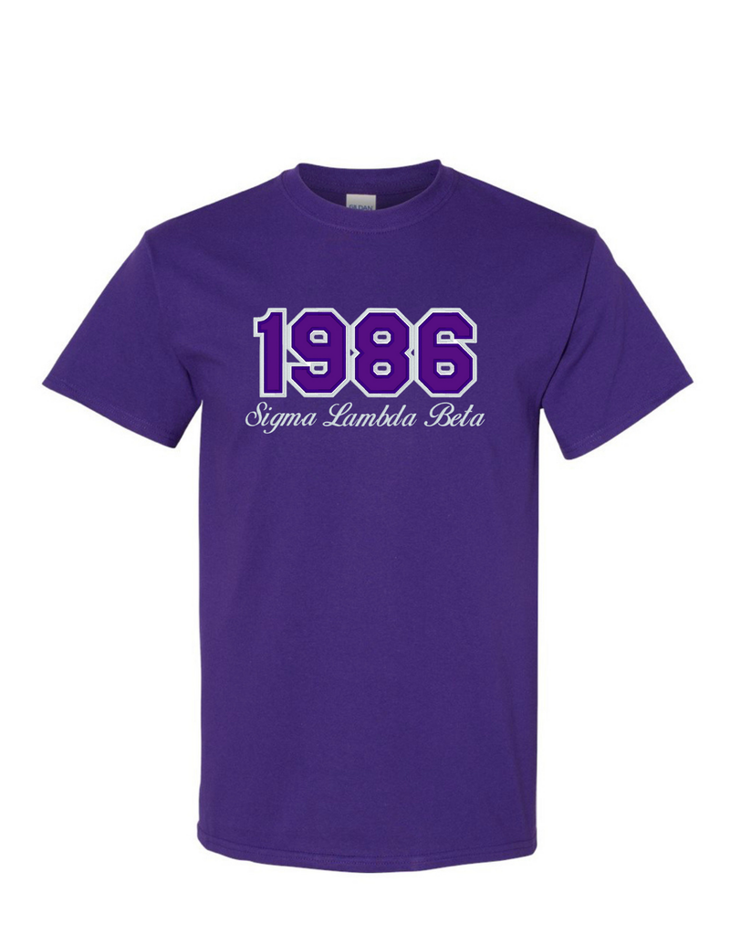 Sigma Lambda Beta 1986- Purple T-Shirt