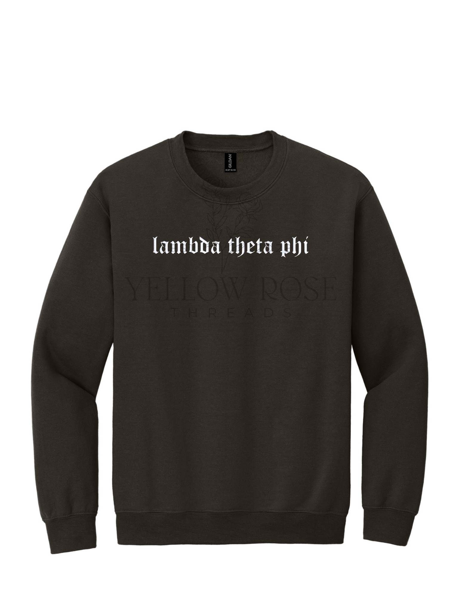 Lambda Theta Phi Old English Sweatshirt- Brown