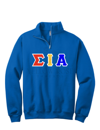 Sigma Iota Alpha Letters- Blue Quarterzip