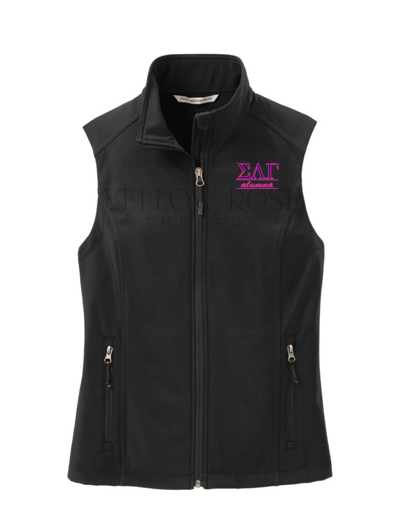Sigma Lambda Gamma Soft Shell Vest-Letters w/Alumna