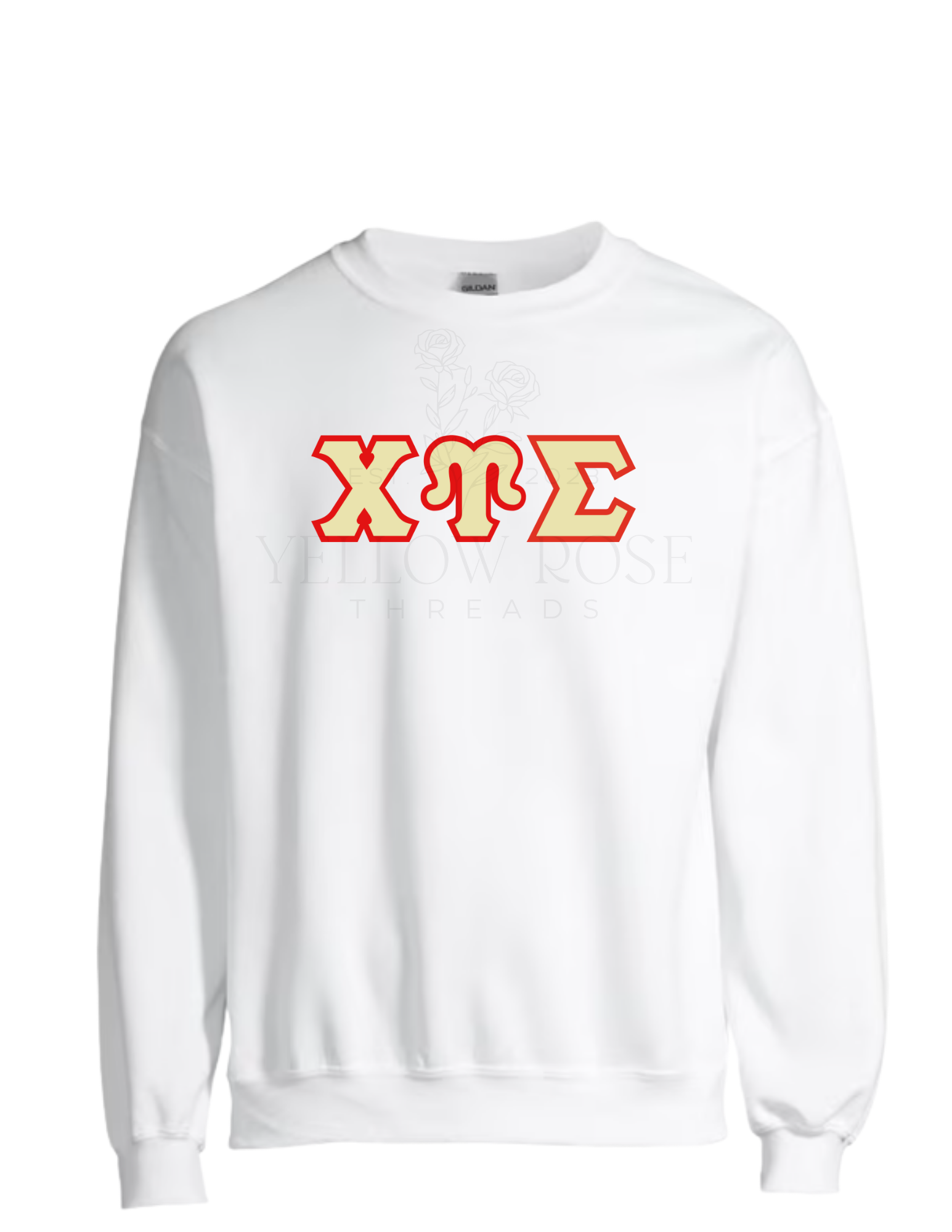 Chi Upsilon Sigma Letters- White Sweatshirt