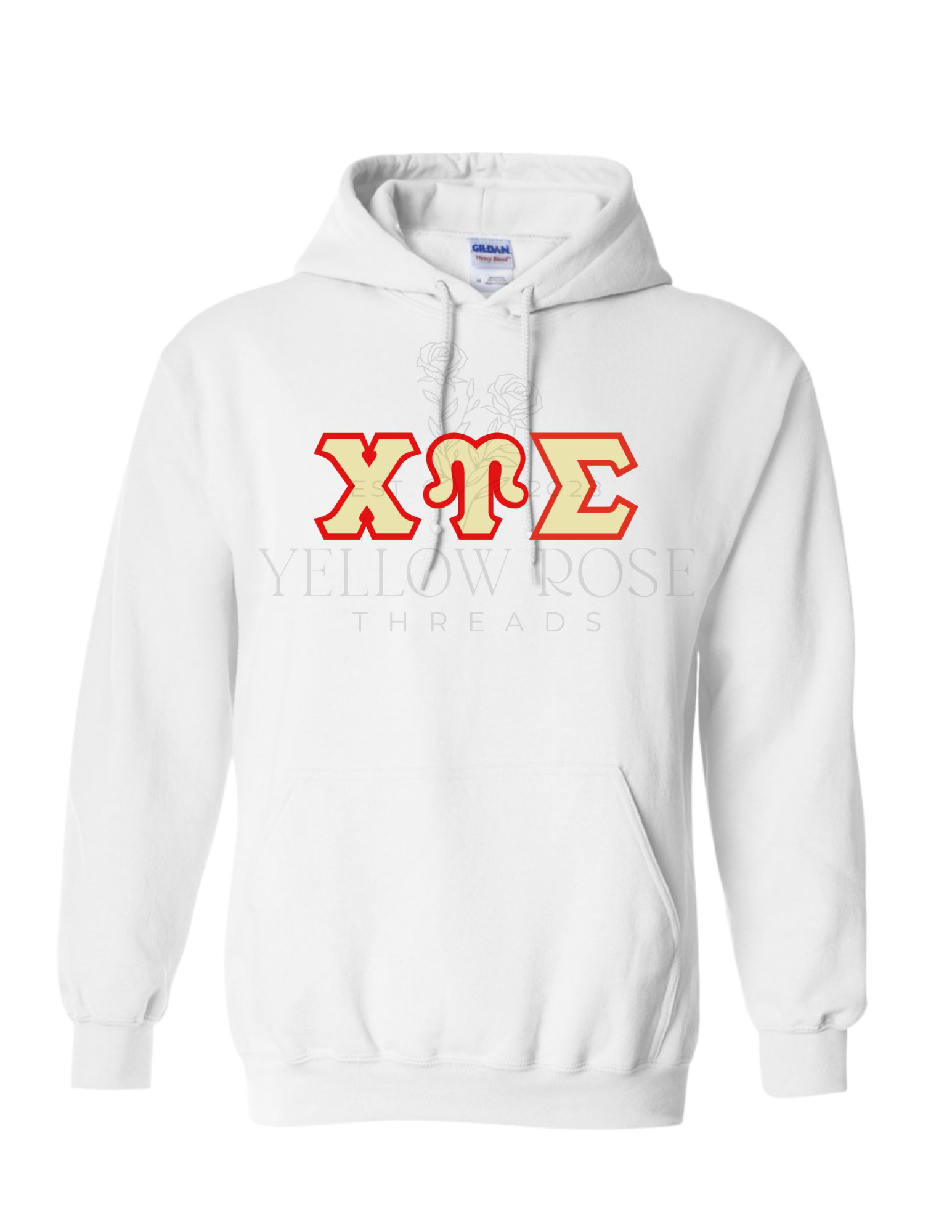 Chi Upsilon Sigma Letters- White Hoodie