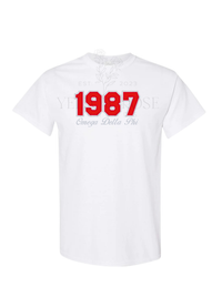 Omega Delta Phi 1987 White T-Shirt