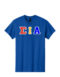 Sigma Iota Alpha Letters- Blue T-Shirt