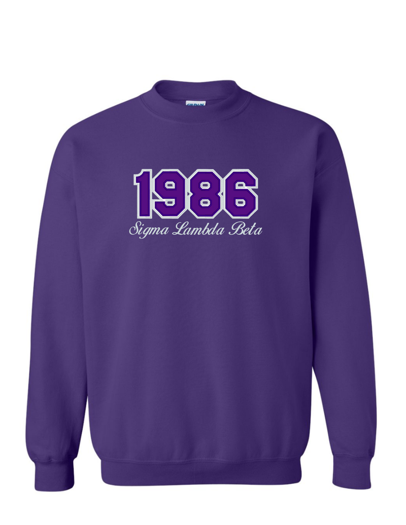 Sigma Lambda Beta 1986- Purple Sweatshirt