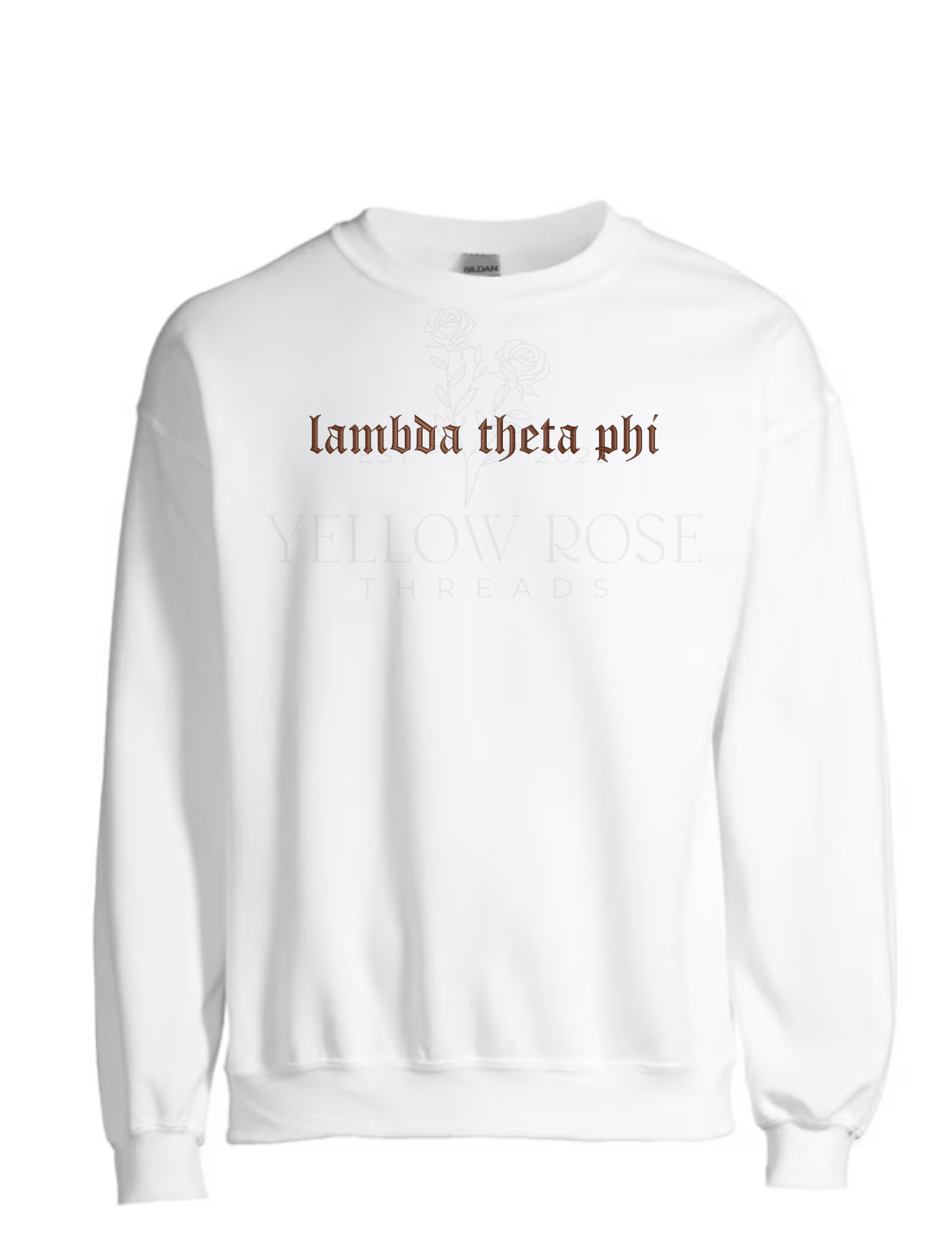 Lambda Theta Phi Old English Sweatshirt- White
