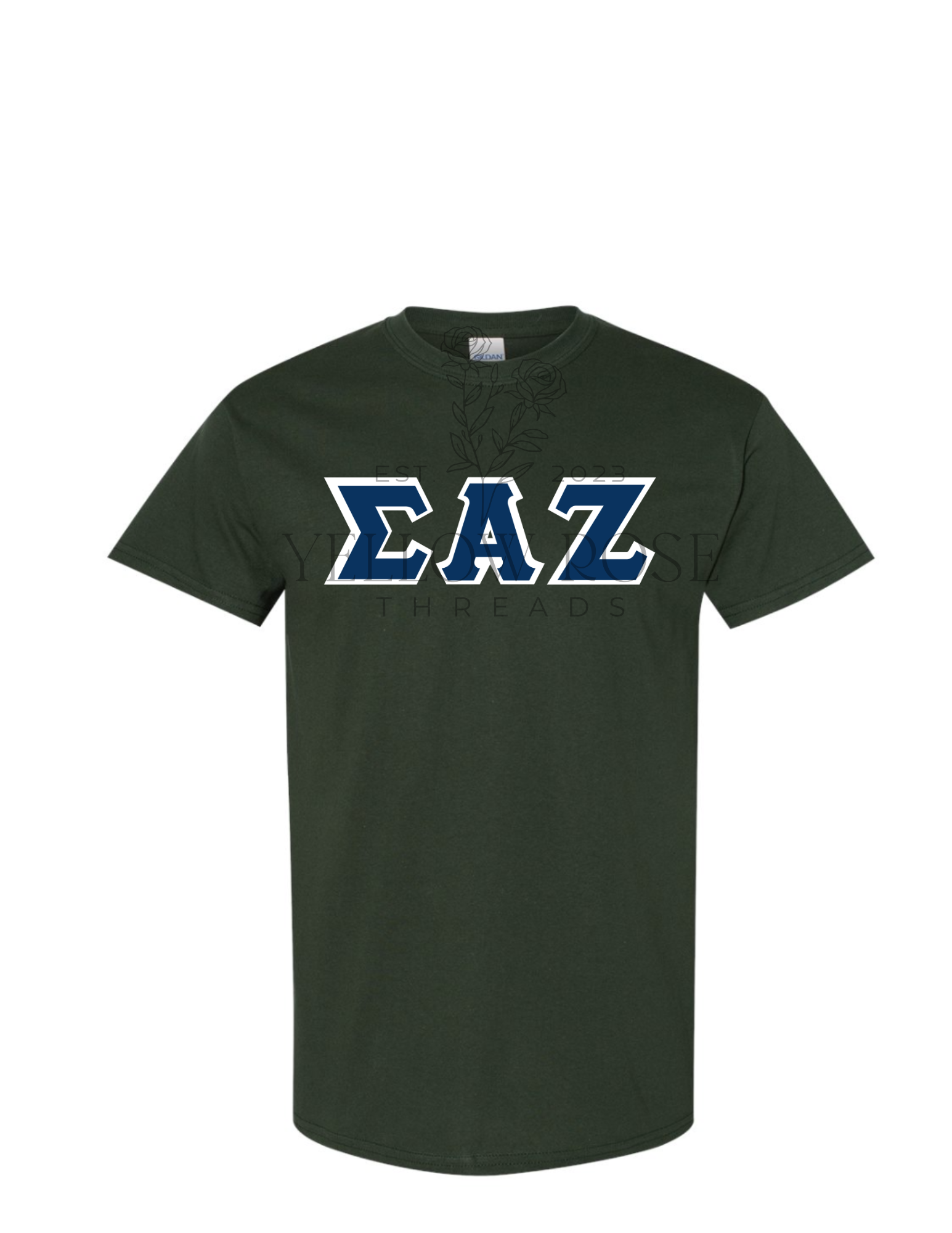Sigma Alpha Zeta Letters- Forest Green T-Shirt