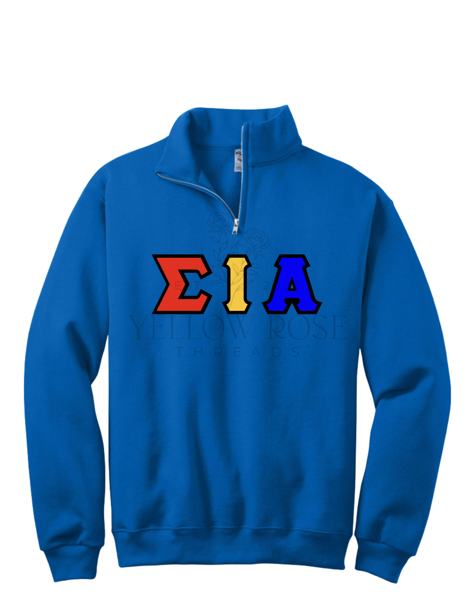 Sigma Iota Alpha Letters- Blue Quarterzip