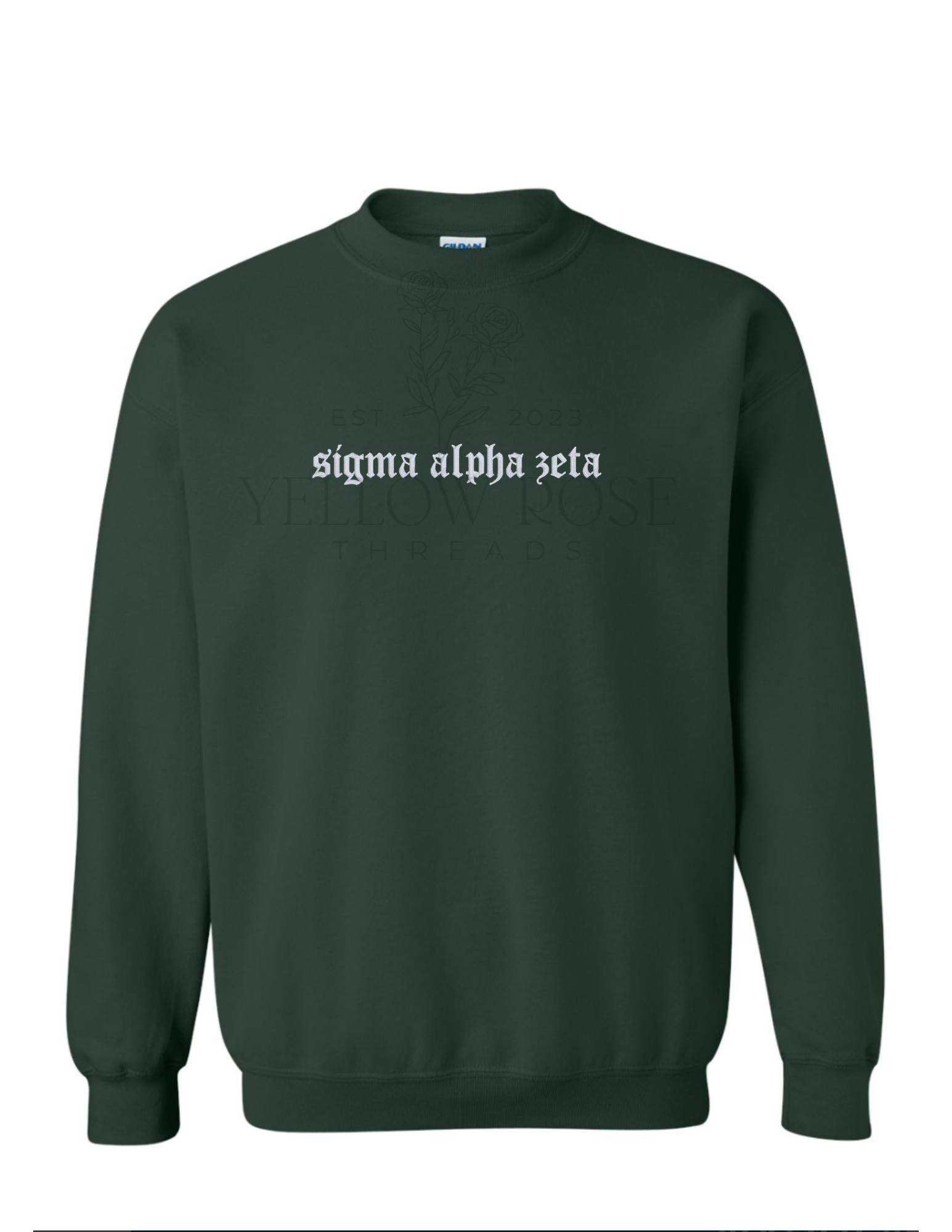 Sigma Alpha Zeta Old English Sweatshirt- Forest Green