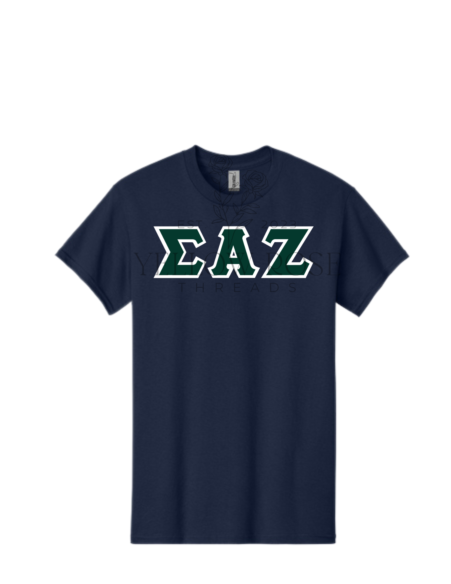 Sigma Alpha Zeta Letters- Navy T-Shirt