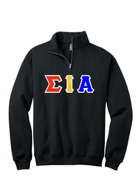 Sigma Iota Alpha Letters- Black Quarterzip