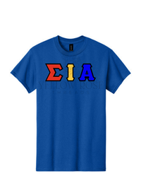 Sigma Iota Alpha Letters- Blue T-Shirt