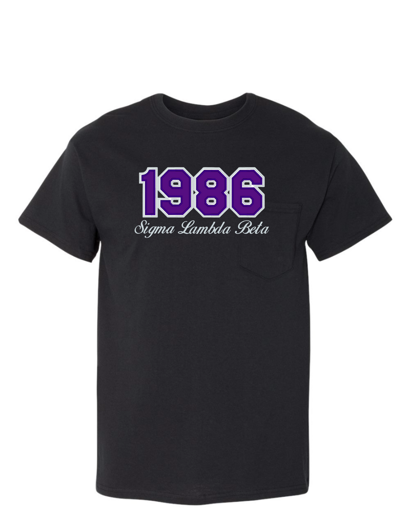 Sigma Lambda Beta 1986- Black T-Shirt