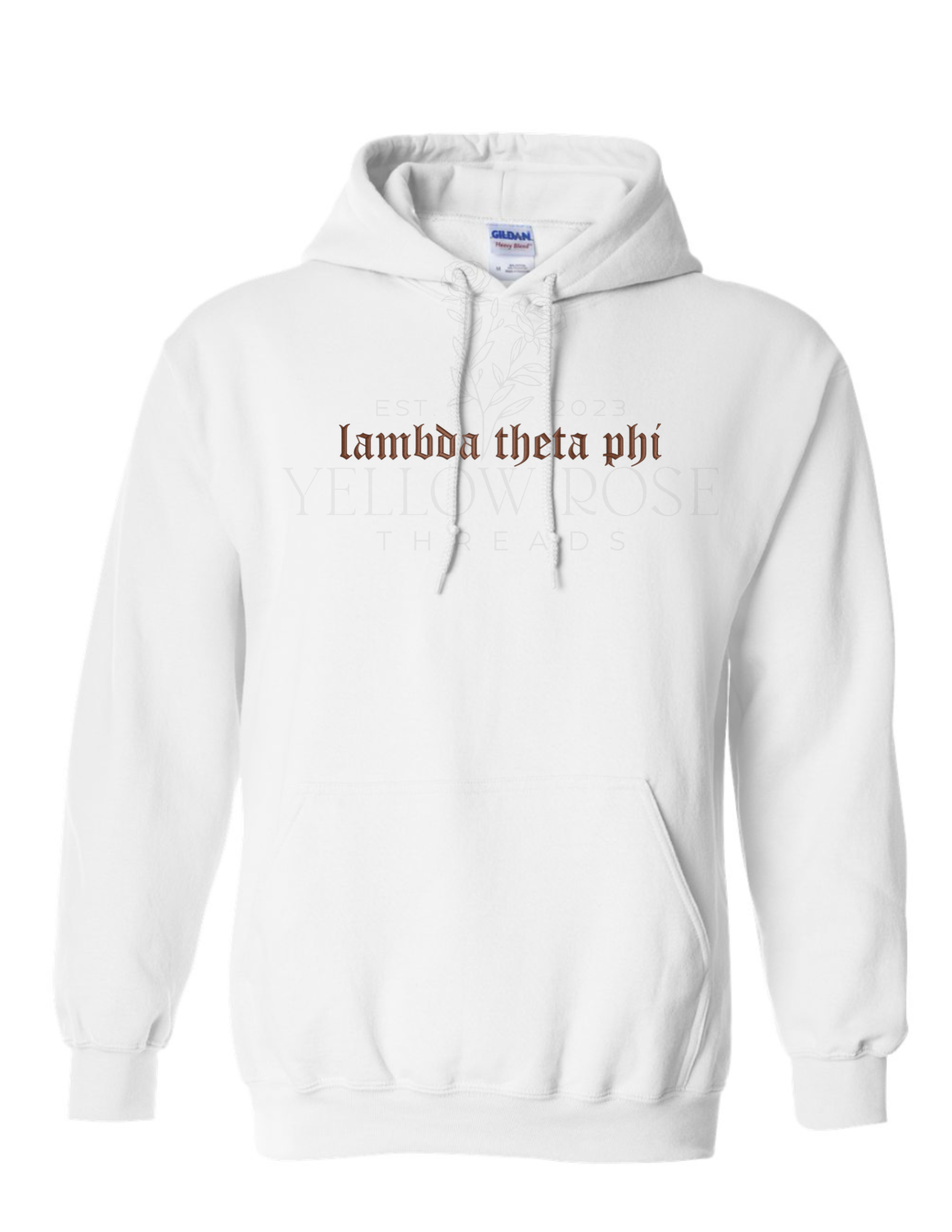 Lambda Theta Phi Old English Hoodie- White