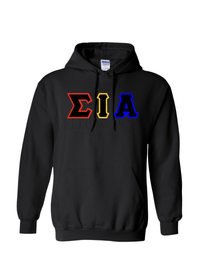 Sigma Iota Alpha Letters- Black Hoodie