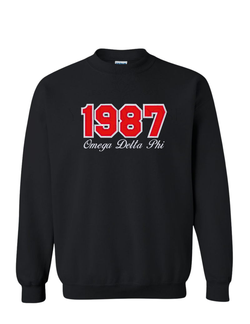 Omega Delta Phi 1987- Black Sweatshirt