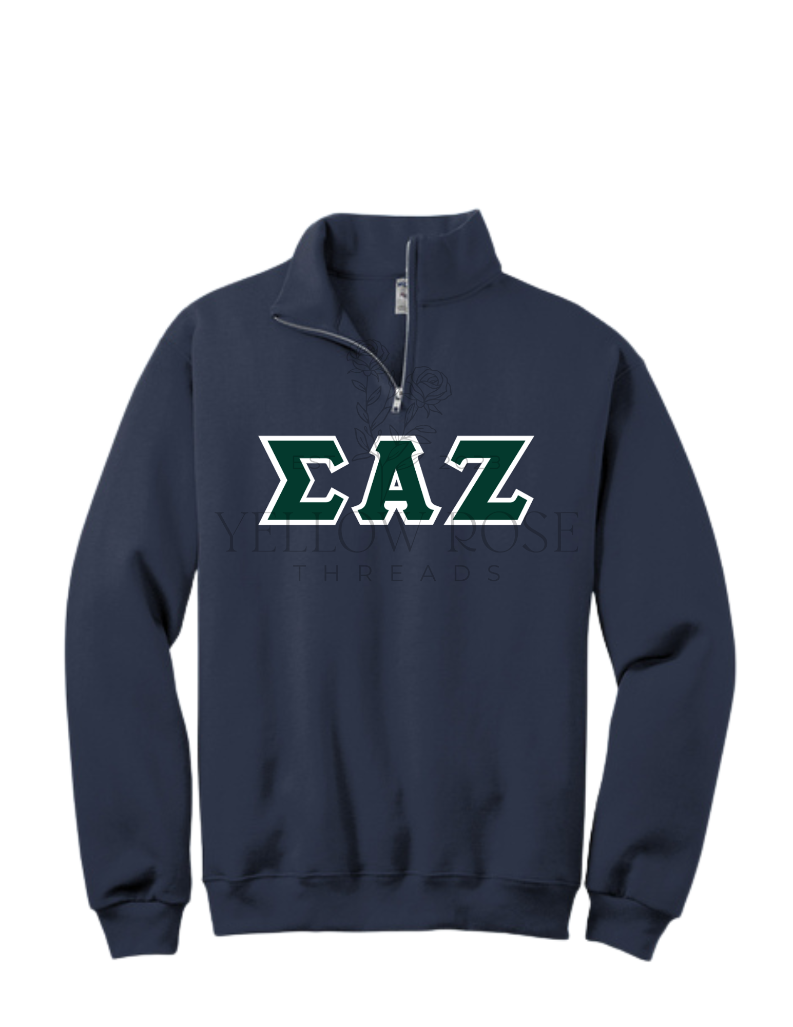 Sigma Alpha Zeta Letters- Navy Quarterzip