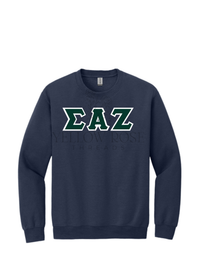 Sigma Alpha Zeta Letters- Navy Sweatshirt