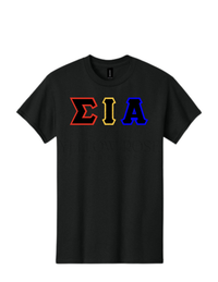 Sigma Iota Alpha Letters- Black T-Shirt