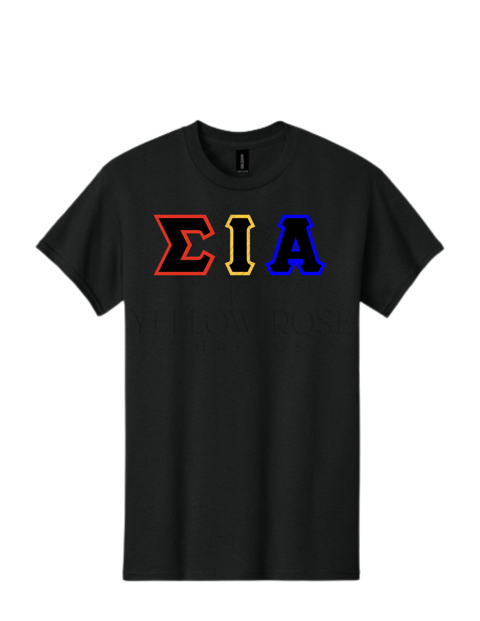 Sigma Iota Alpha Letters- Black T-Shirt