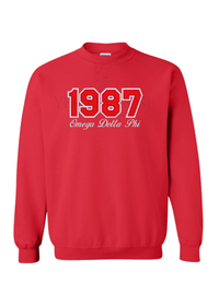 Omega Delta Phi 1987- Red Sweatshirt