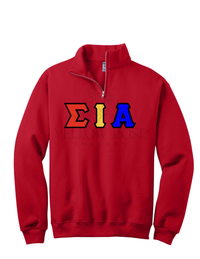 Sigma Iota Alpha Letters- Red Quarterzip
