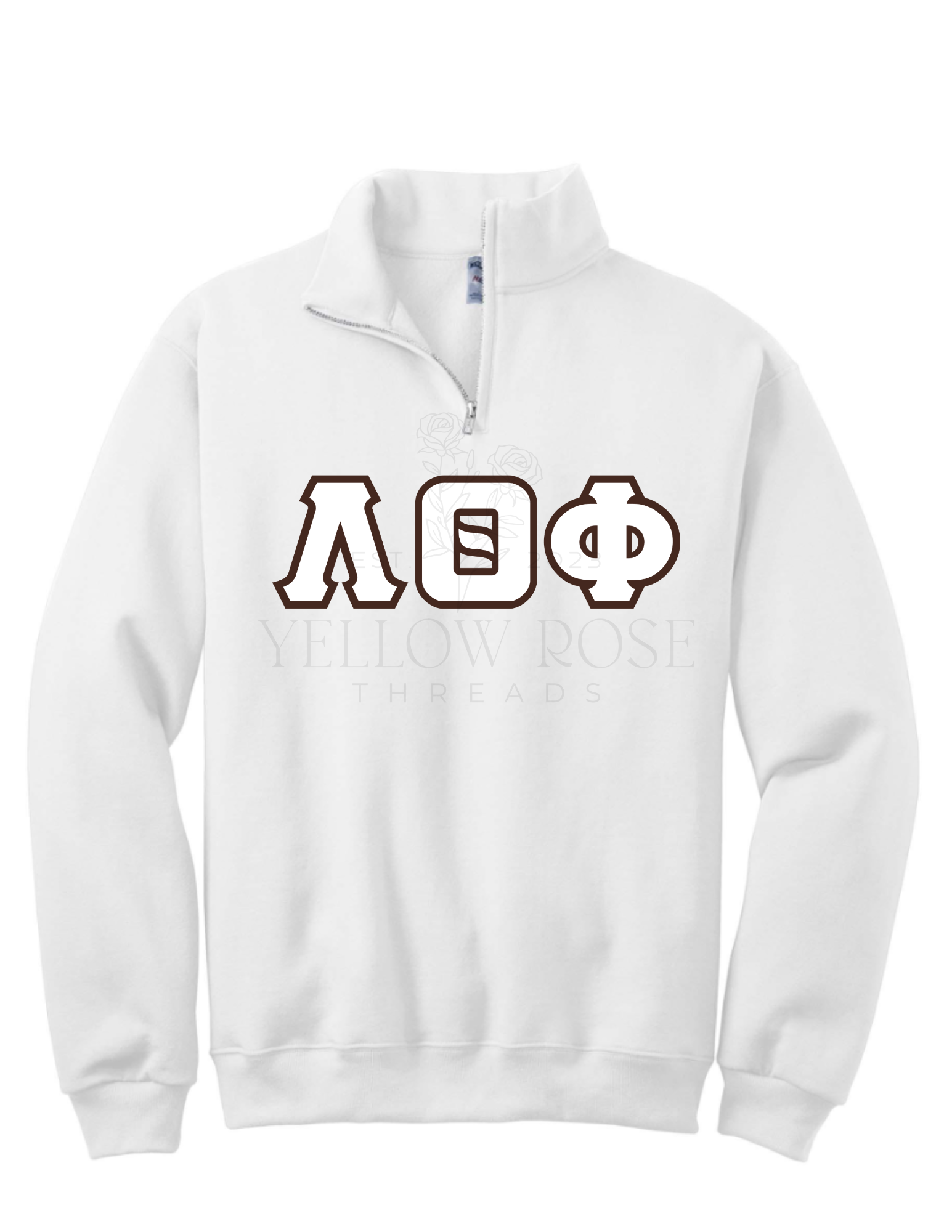 Lambda Theta Phi White Quarter-Zip Letters
