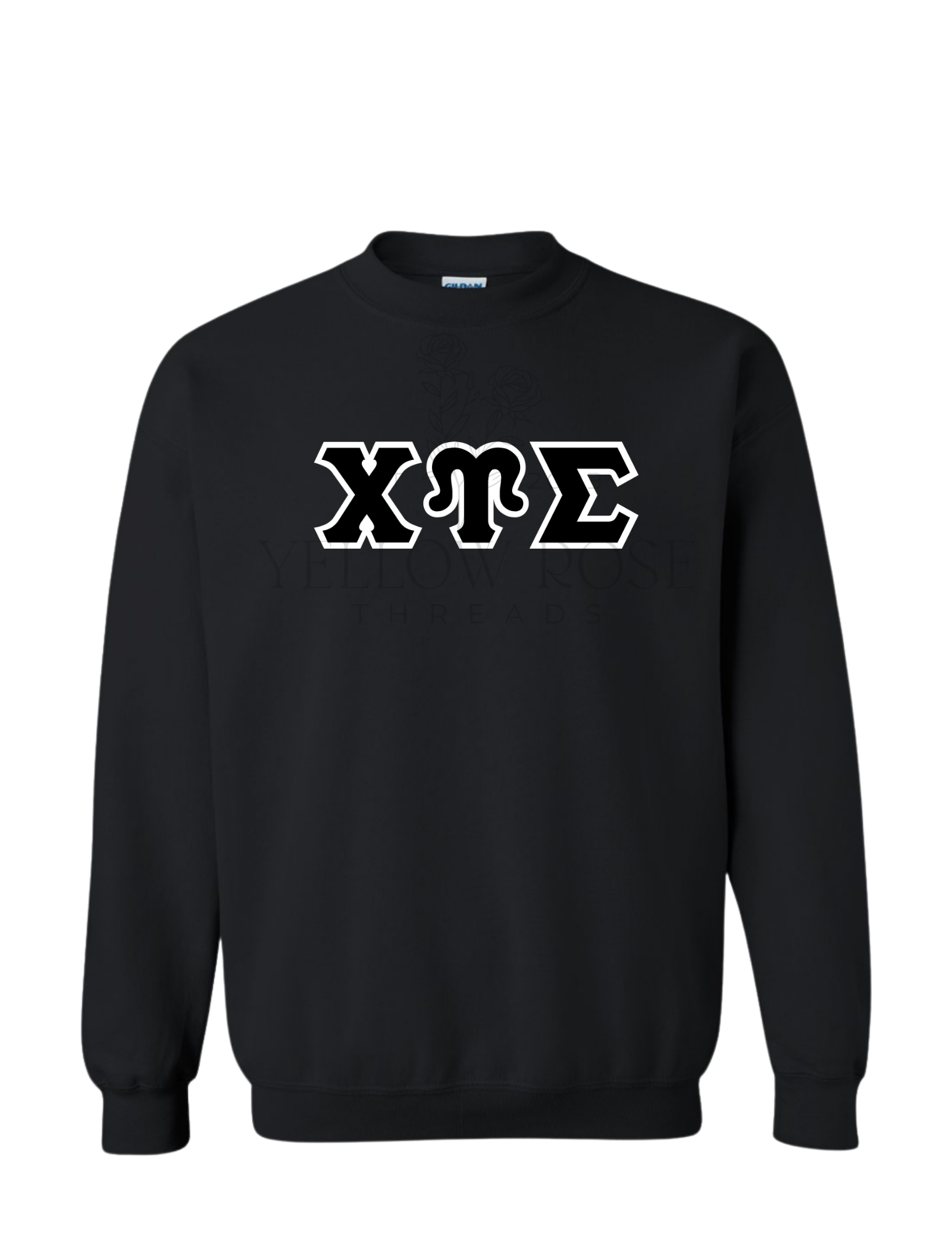 Chi Upsilon Sigma Letters- Black Sweatshirt