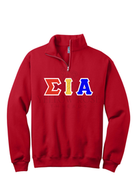 Sigma Iota Alpha Letters- Red Quarterzip