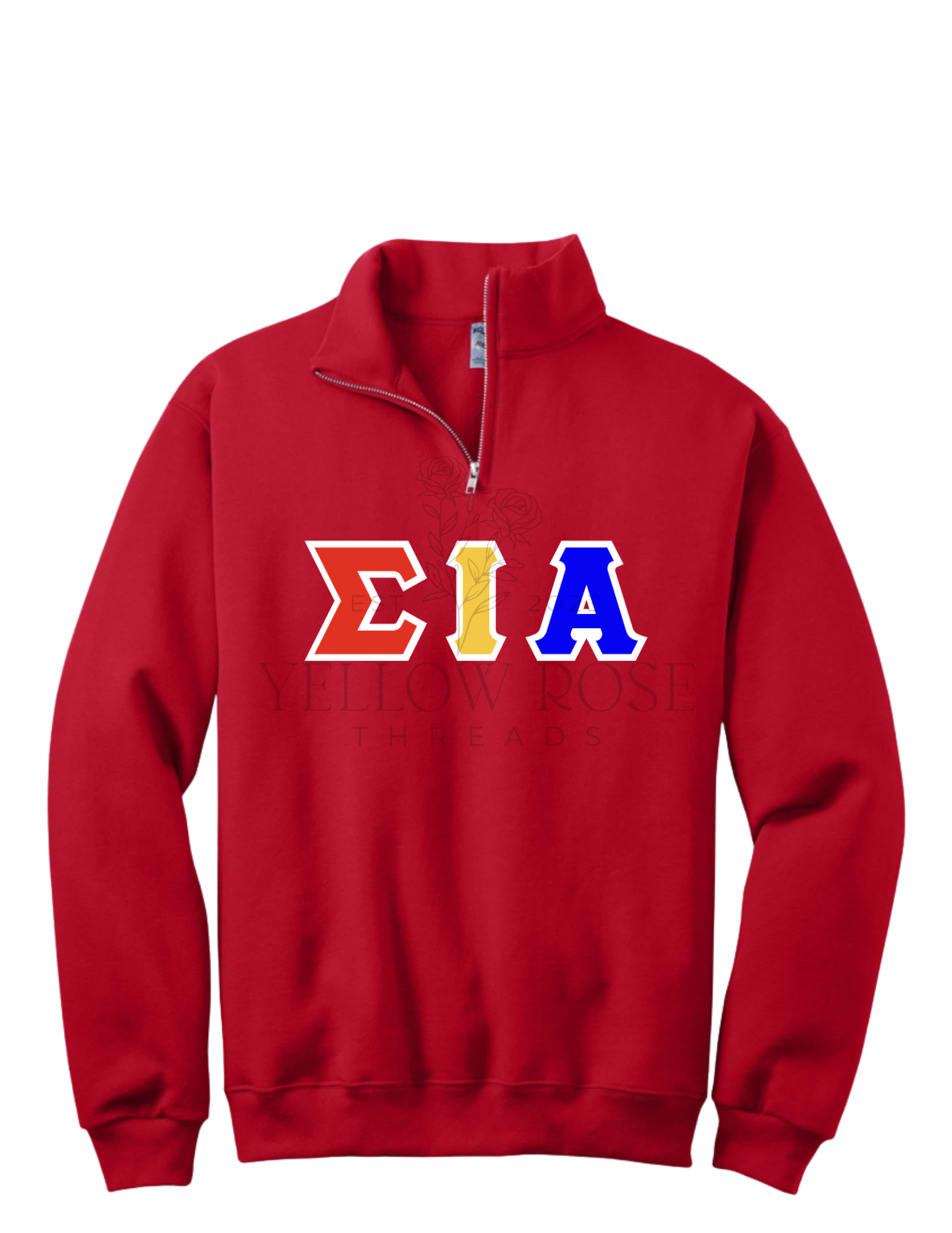 Sigma Iota Alpha Letters- Red Quarterzip