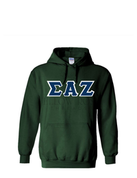 Sigma Alpha Zeta Letters- Forest Green Hoodie