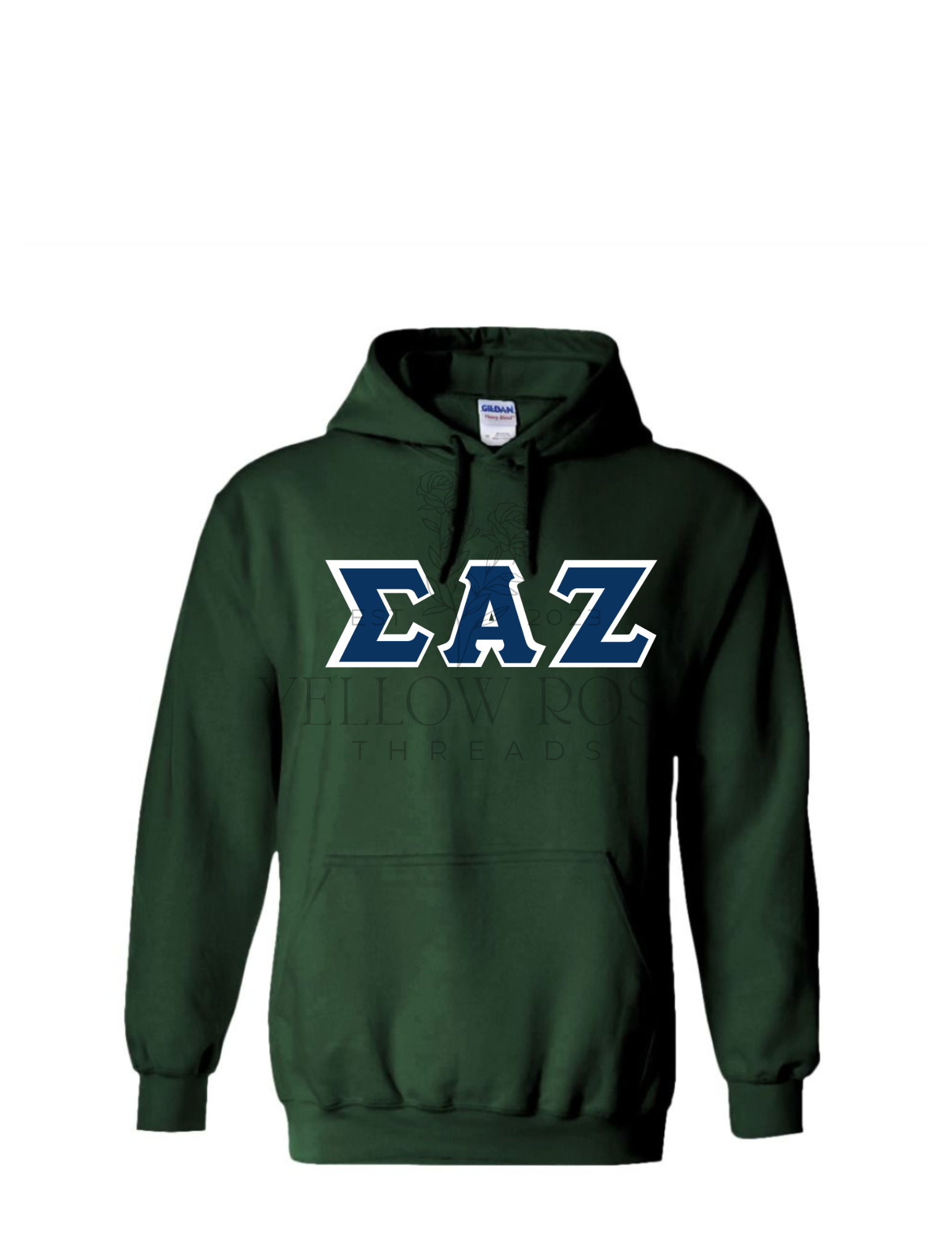 Sigma Alpha Zeta Letters- Forest Green Hoodie
