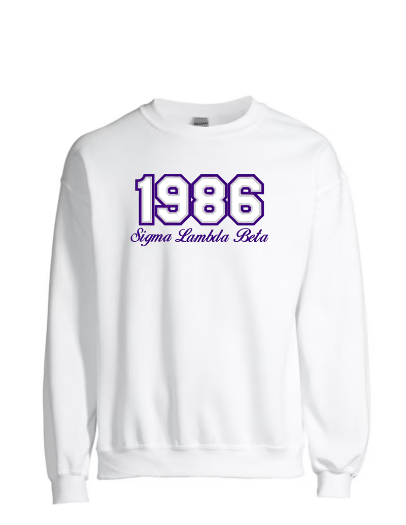 Sigma Lambda Beta 1986- White Sweatshirt