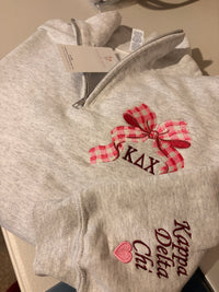 Kappa Delta Chi Sweatshirt/Quarter Zip- Bow
