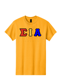 Sigma Iota Alpha Letters- Yellow T-Shirt