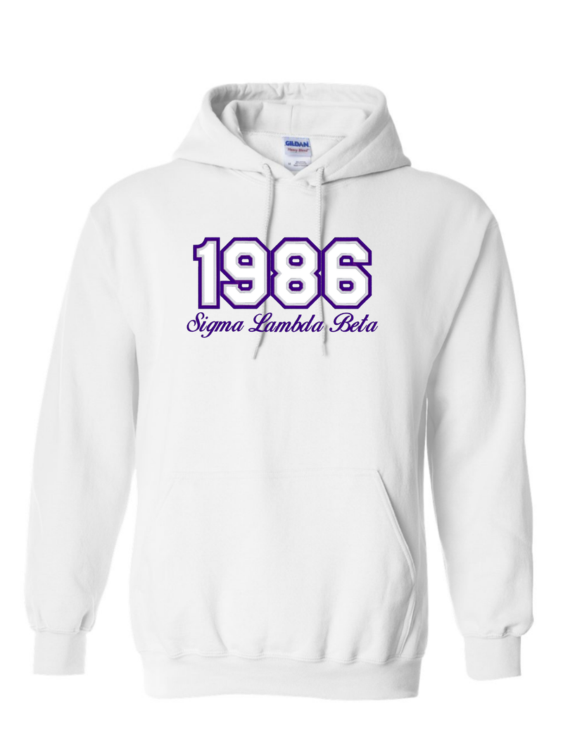 Sigma Lambda Beta 1986- White Hoodie