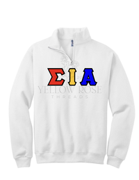 Sigma Iota Alpha Letters- White Quarterzip