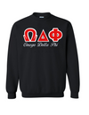Omega Delta Phi Letters- Black Sweatshirt w/Org Name