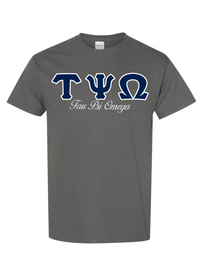 Tau Psi Omega Letters- Charcoal T-Shirt w/Org Name